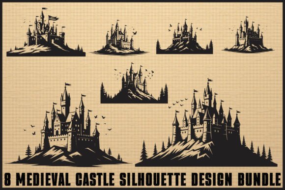 Download Medieval Castle Silhouette Bundle - Silhouette bundle Collection