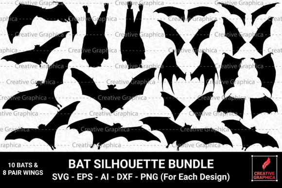 Download Bat and Bat Wings Silhouette Bundle - Silhouette bundle Collection